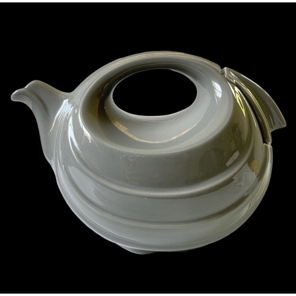 HALL China Kitchen Vintage Hall China Rhythm Teapot In Gray 93s Art